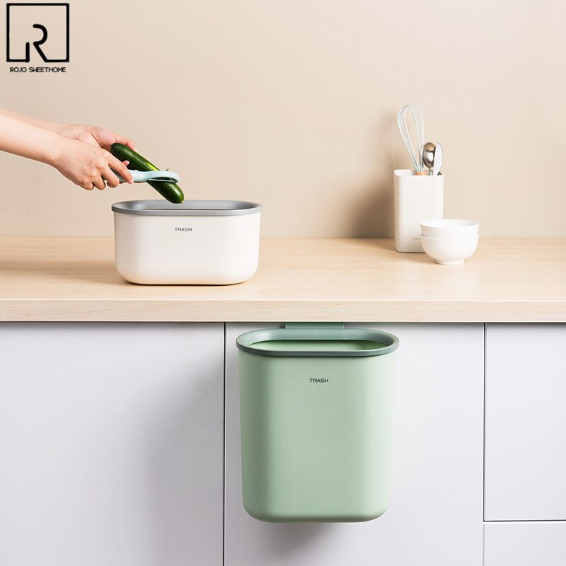 Hanging Trash Basket Under Sink Car Dump Garbage Cans Sorting Food Waste Bins Plastic Rubbish Bucket Desk Bucket Garbage Kitchen