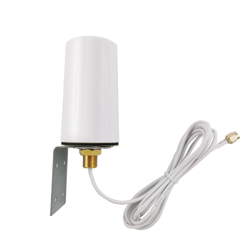 Reinforced 5g 4g gsm udendørs wifi omni 600 ~ 6000 mhz high gain 12 dbi ekstern vandtæt antenne med beslag sma han: Grå