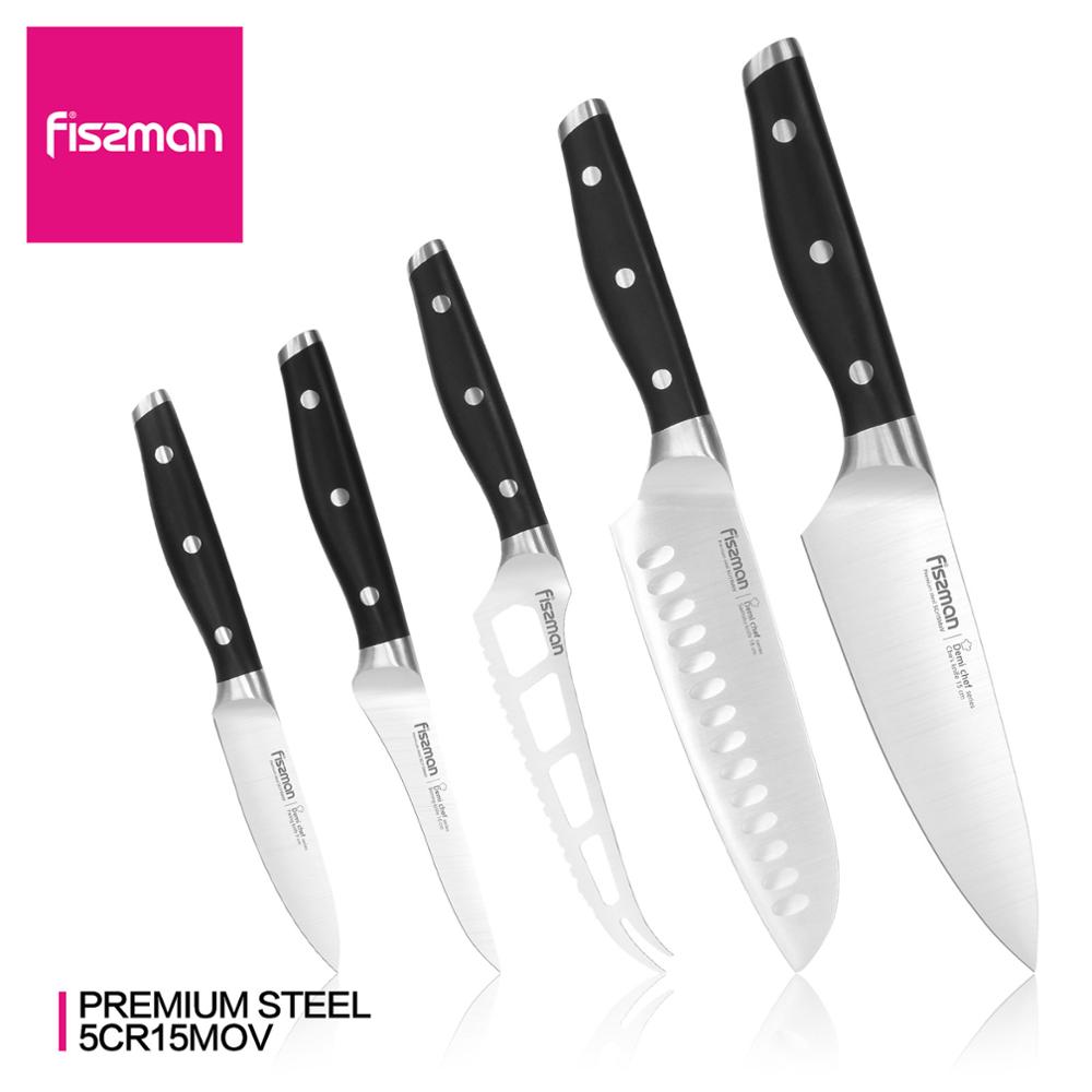 FISSMAN Demi Chef Series German Steel Kitchen Knives Utility Chef Santoku Cheese Knief