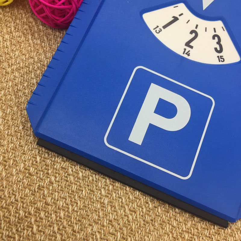 Bærbar blå bil midlertidig parkering timer snerydning skovl ur display område parkering tidskort værktøj drejeskive