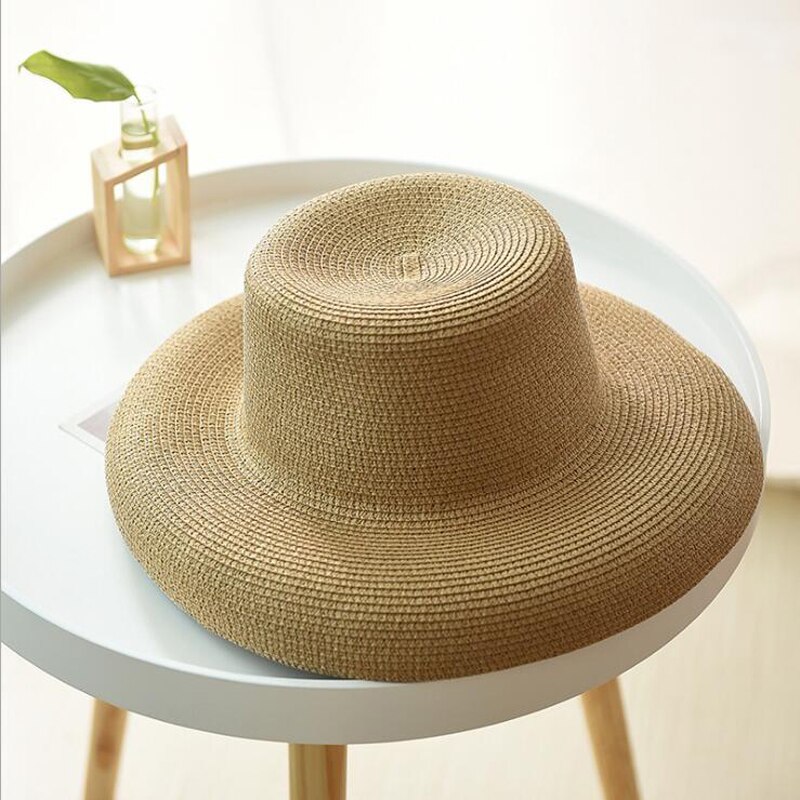 Ploermin zomer strohoed voor dames, lady hepburn hoed, brede rand, slappe strand zonnehoed voor dames
