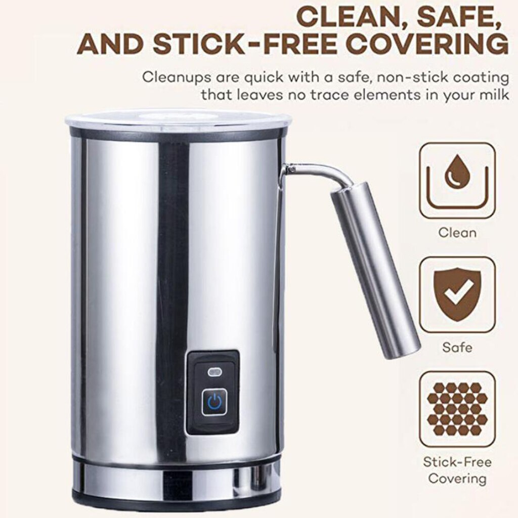 Electric Milk Frother Stainless Steel Milk Steamer EU Plug