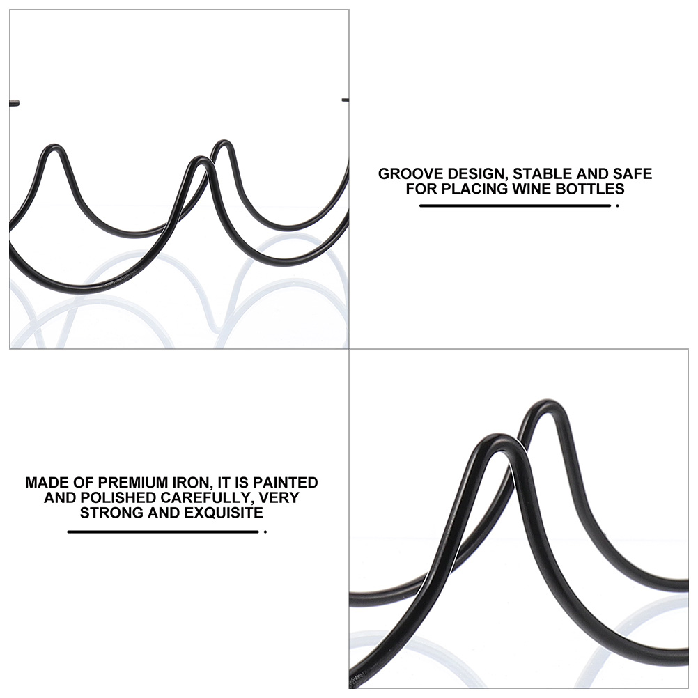 Schwarzer Flaschenregal aus Eisen unter dem Schrank, Ausstellungsregal, Küchenaufbewahrung, Ganizer, gerilltes , praktischer Ständer