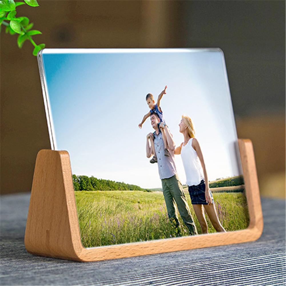 Creatieve Europese Massief Houten Fotolijst Innovatieve 6 Inch 7 Inch Acryl U-vormige Fotolijst Thuis Bureau Decoratie