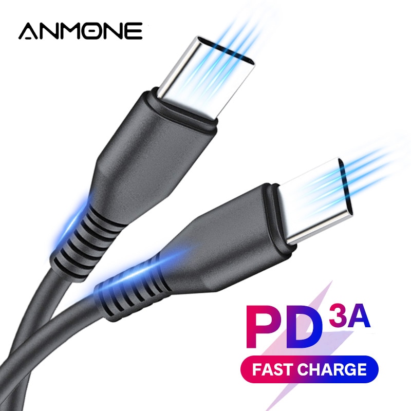 ANMONE – câble USB type-c 3A PD18W pour recharge rapide et transfert de données, cordon de chargeur pour téléphone portable Huawei, Samsung et Xiaomi