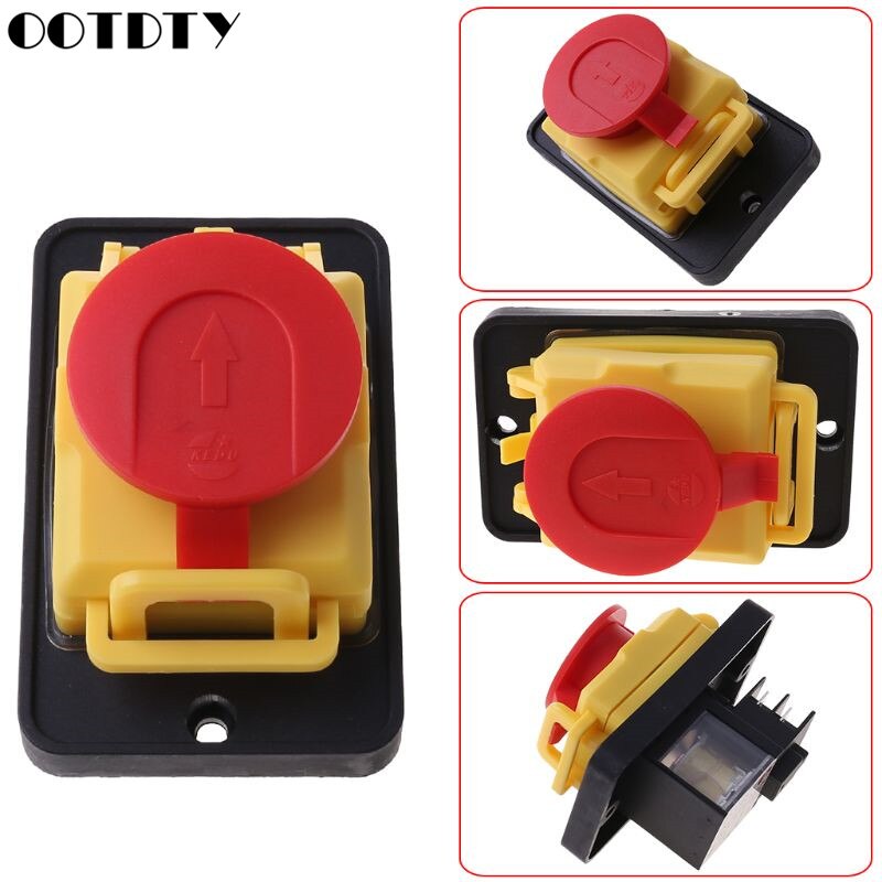 KJD12 250V 4Pin Waterproof Magnetic Start Stop No Volt Release Pushbutton Switch