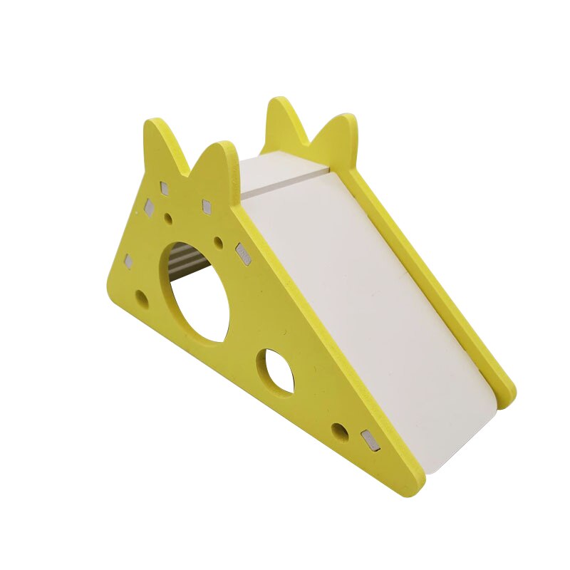 Zmontowany chomik zabawkowa zjeżdżalnia złoty niedźwiedź świnka morska kolorowa kabina zabawny oddychający dom chomika gniazdo akcesoria dla małych zwierząt: żółty-B