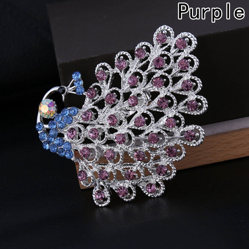 Personality Female Peacock Brooch Beautiful Animal Bird Crystal Brooches Pins Best Jewelry