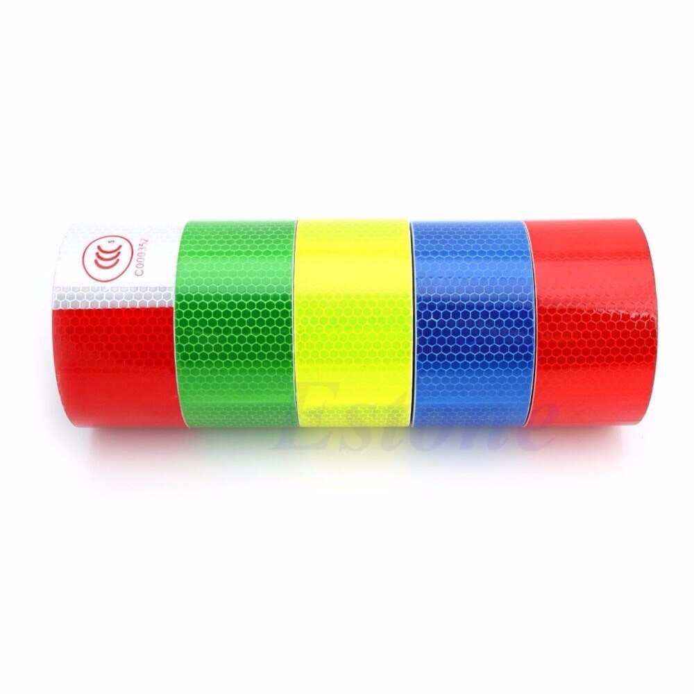 1PC 5CMX3M Reflective Safety Warning Tape Film Sticker Adhesive Decoration Warning Tape
