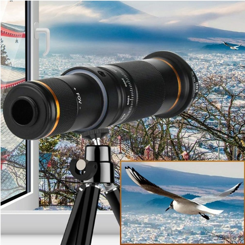 Mobile Phone Telephoto Lens 38X Zoom Double Focus HD Cell Phone Camera Lens with Tripod for iPhone for Samsung