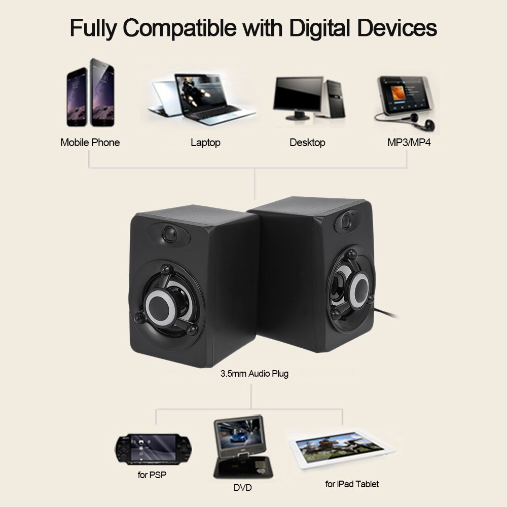 SADA V-118 USB Verdrahtete Lautsprecher LED Computer Lautsprecher Bass Stereo Musik Player Subwoofer Sound Box für Laptop Desktop PC Smart telefon