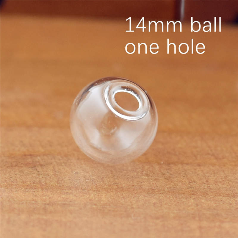 10 Stück 8–25 mm hohle Glaskugel mit einem Loch, runde Blasenfläschchen, Glaskugel, Kugeln, Schmuckzubehör, Glasmedaillon-Zubehör: Rot
