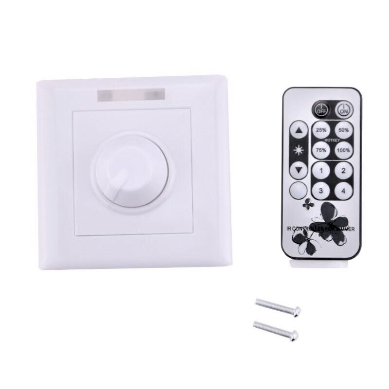 300W Triac LED Dimmer Switch 110V 220V ON OFF with Remote Controller Wall Mount for LED Light Strip Lamp Brightness Adjustable