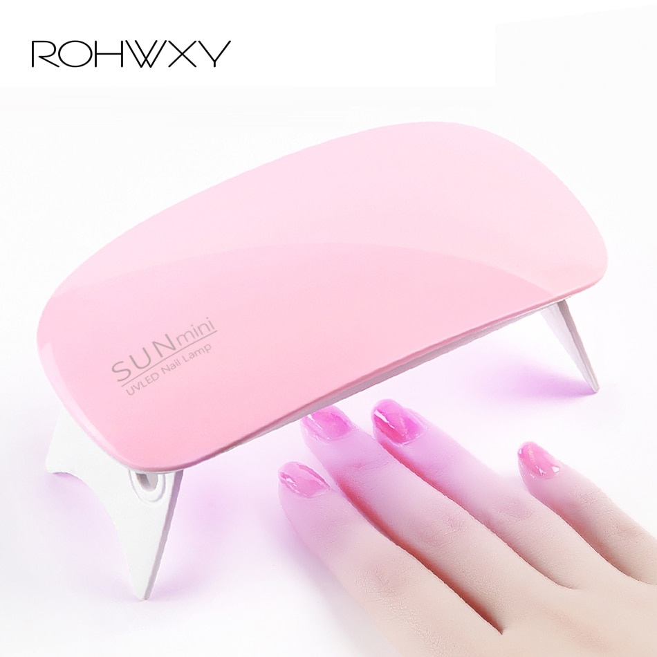 ROHWXY 6W Nail Lamp Nail Droger Voor Manicure Draagbare Mini USB Charge Quick Droge Nagels Gel Manicure Voor Thuis gebruik Nail Art Gereedschap