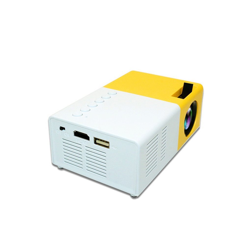 Yellow Home Mini Projector Machine Led Portable Handheld Projector Supports High Definition 1080P