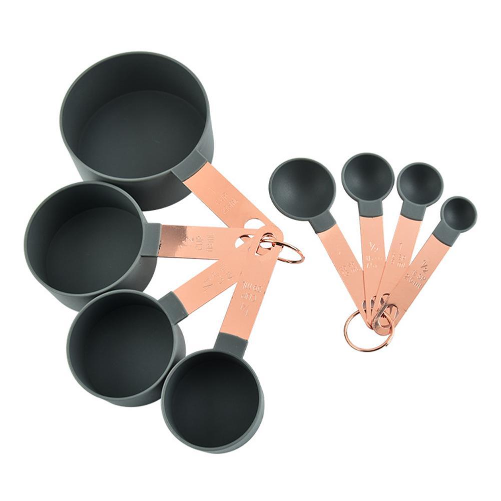 4Pcs/Set Steel Measuring Cups Spoons Kitchen Measuring Cup Cooking Set Handle Baking Steel Tools Measur P5S4