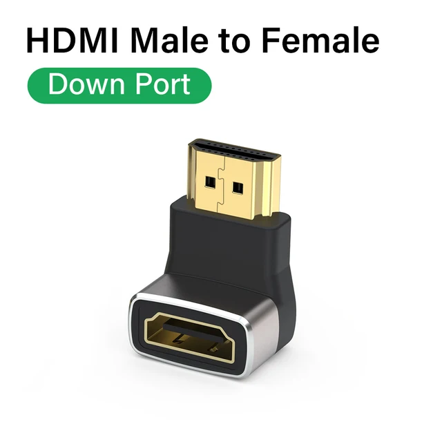 Adattatore HDMI 2.1 da 90 gradi mini porta micro HDMI per uscita video HDR 8K 60Hz 4K 120Hz 48Gbps compatibile con computer portatile TV HD: verde