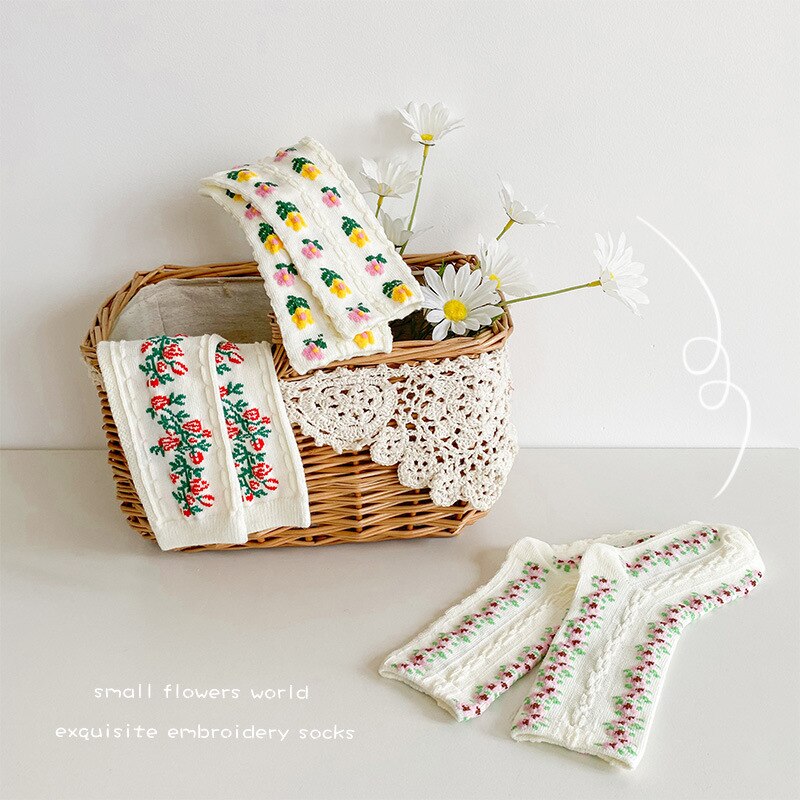 Lente Stijl 3 Pairs Sokken Set Voor Meisjes Bloem Zuiver Wit Kids Jurk Sokken Peuter Meisjes Ademend School sokken