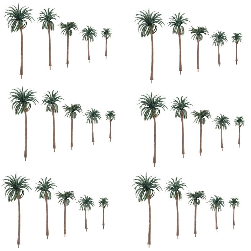 30pcs Artificial Coconut Palm Trees Scenery Model Miniature Architecture Trees