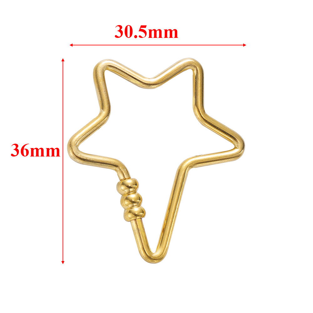 4 stk. rustfri stål guld hjerte stjerne skruelåse store karabinhager til gør-det-selv halskæde armbånd nøglering fremstillingsforsyninger: Lilla