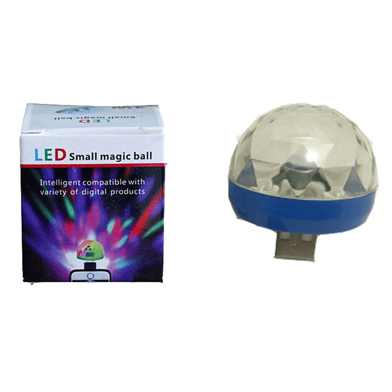 mini usb rgb ledet diskotek scene belysning ball dj krystall magisk lys hjemmefest bar klubb scene effekt lampe til mobiltelefon: D