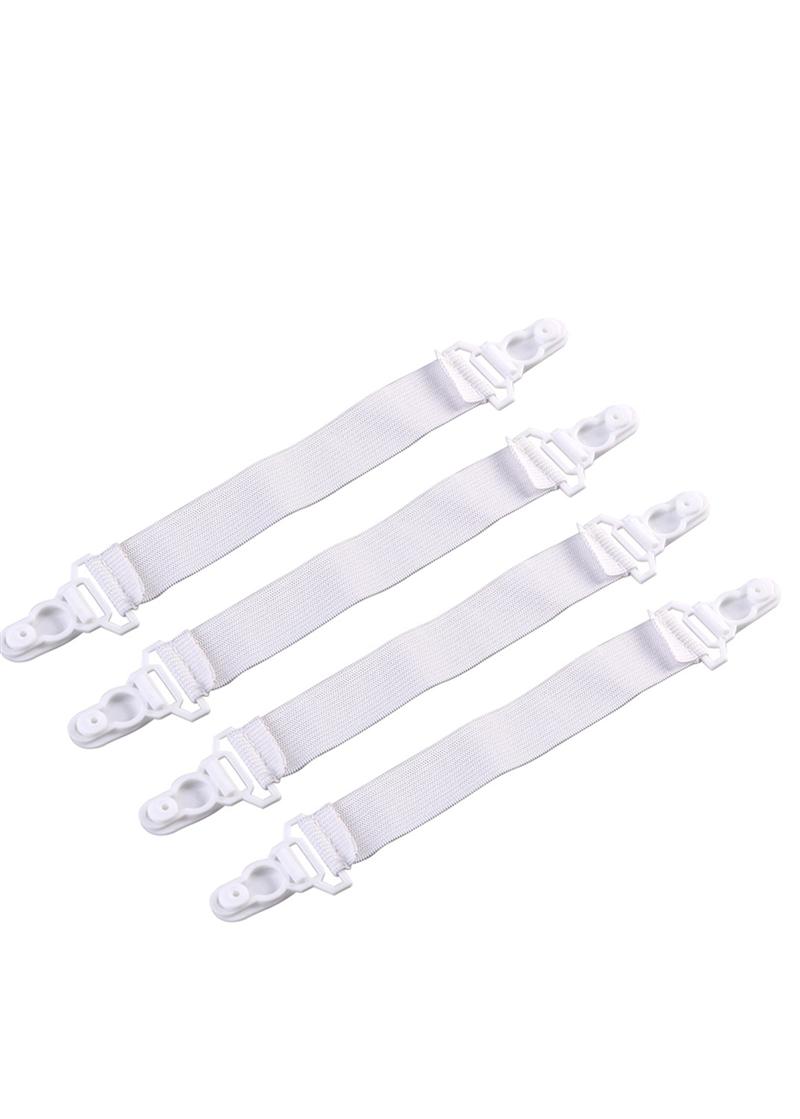 OUNONA 4pcs Garter Style Elastic Bed Sheet Grippers Garter Fastener Straps with Rubber Button Hook & Clasp: Default Title