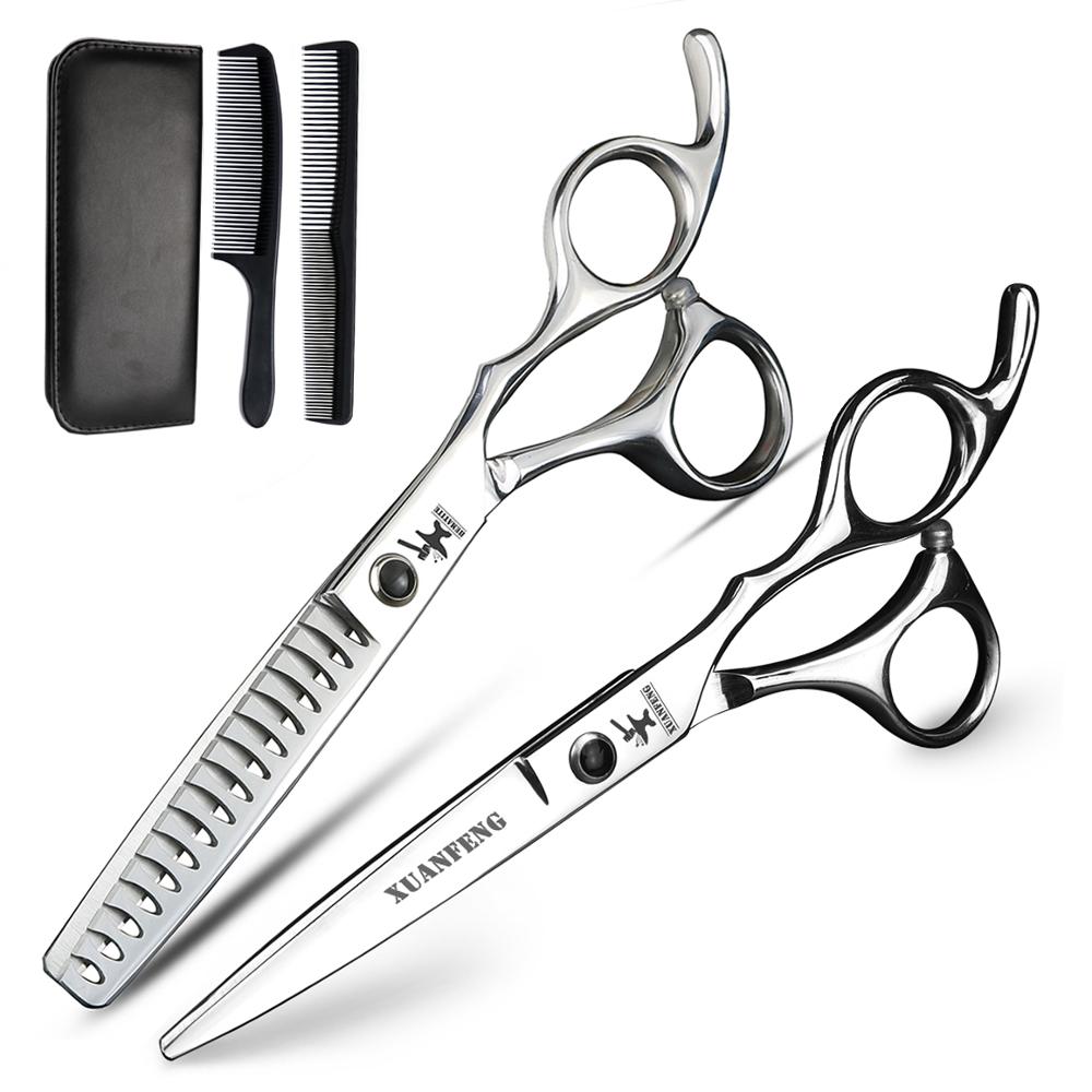 hairdressing scissors 6 inch 5/5.5/6.5/7/8 inch hair cutting thinning scissors Barbershop hairdressing tool set: Set Thinning 30-40