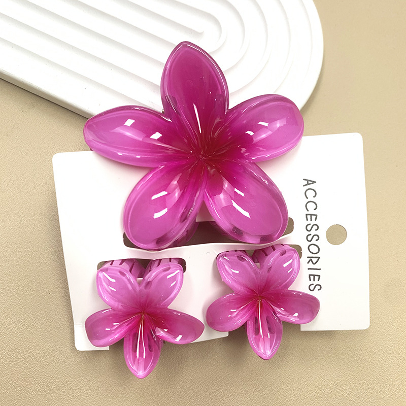 3 pièces/ensemble fleur douce dégradé coloré griffes de cheveux queue de cheval Cip pince Barrettes épingles à cheveux pour femmes fille plage cheveux accessoires: Orange