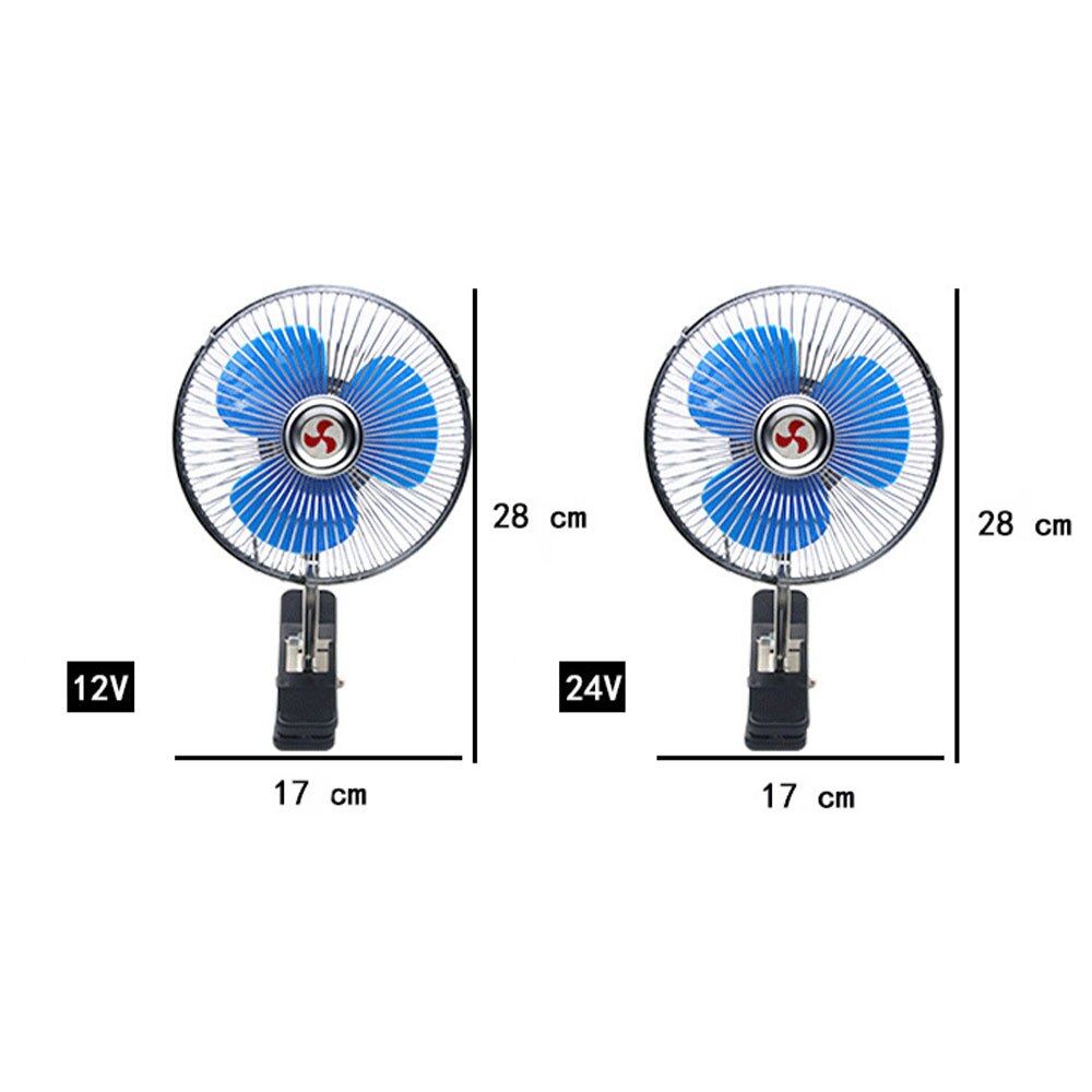 6/8 inch 12V/24V Car Fan Universal Semi-Enclosed Vehicle Fan With Clip Summer Car Electric Cooling Fan for Car Truck