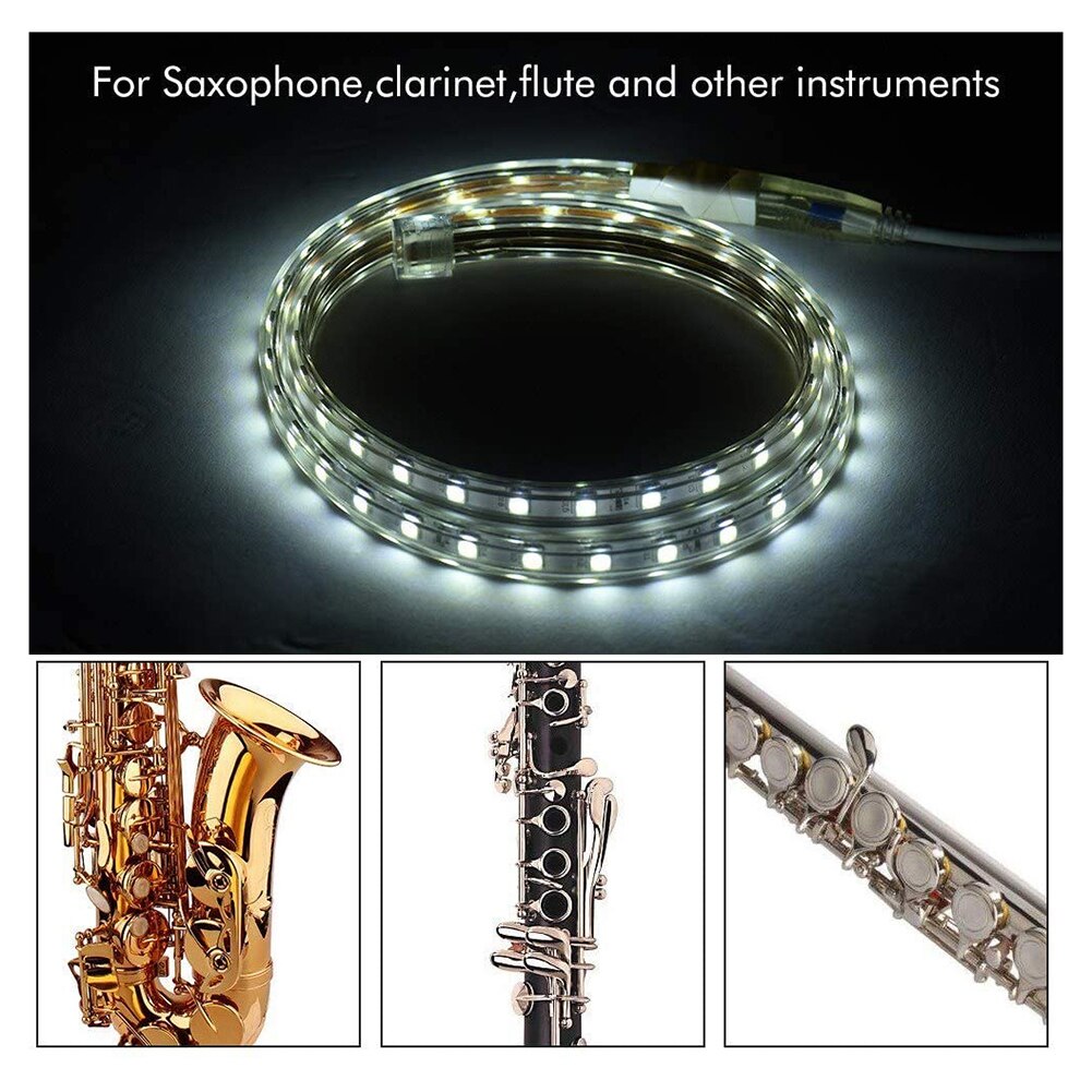 Tira de luces Led de 220v para saxofón, clarinete, flauta, Oboe, herramienta de reparación, instrumento de música, enchufe europeo