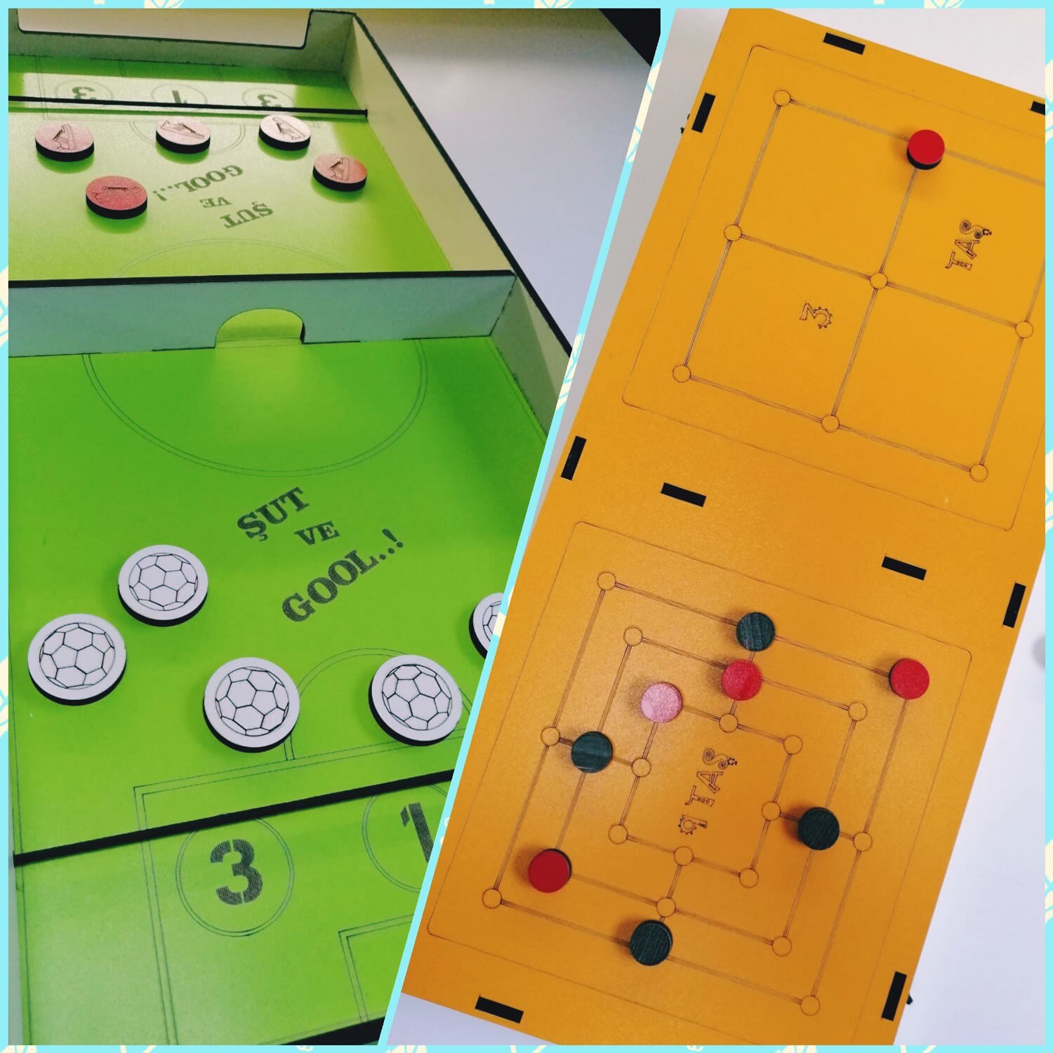 Plaque Home Smash and Goal Game + 3 Stone and 9 Stone Games