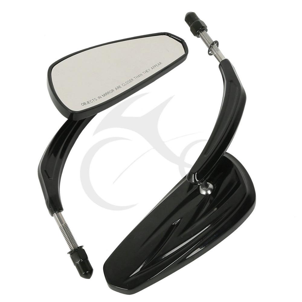 Motorcycle 8MM Rear View Mirrors For Harley Sportster Softail Road King Glide XL1200C N FLSTFB FXDF FLSTF FLHYUC FLTRX Fat Boy: Black