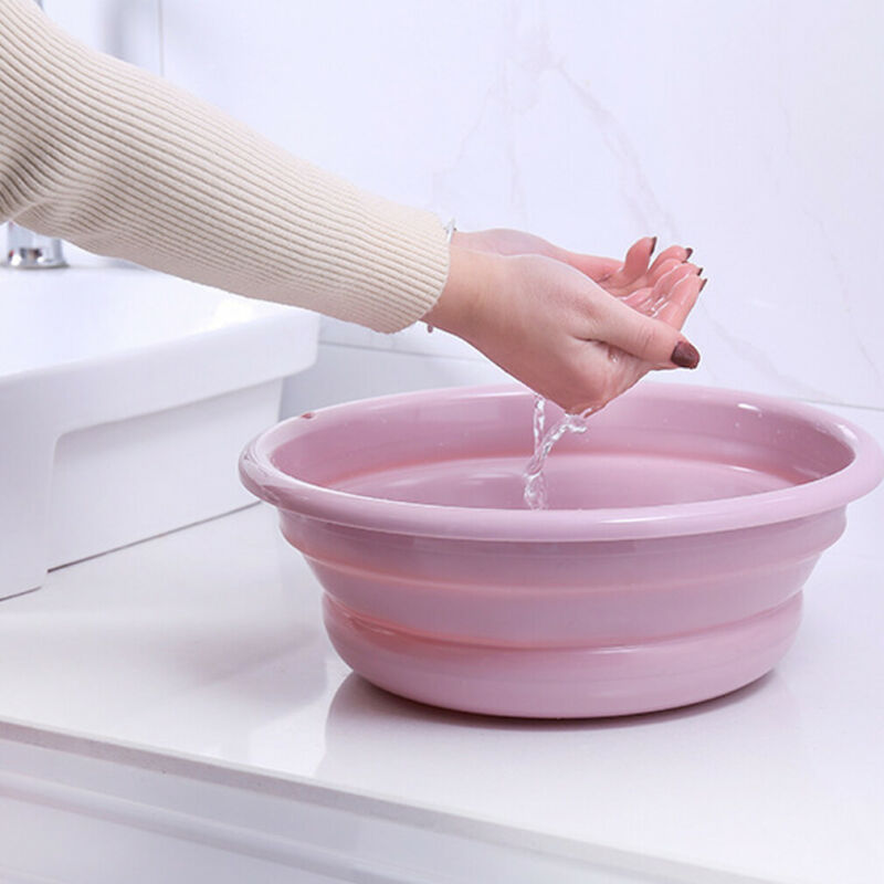 Rejse foldbar håndvask spand beholder bærbar frugtbassin sammenklappelig silikone vaskekar baby håndvask badeværelse tilbehør