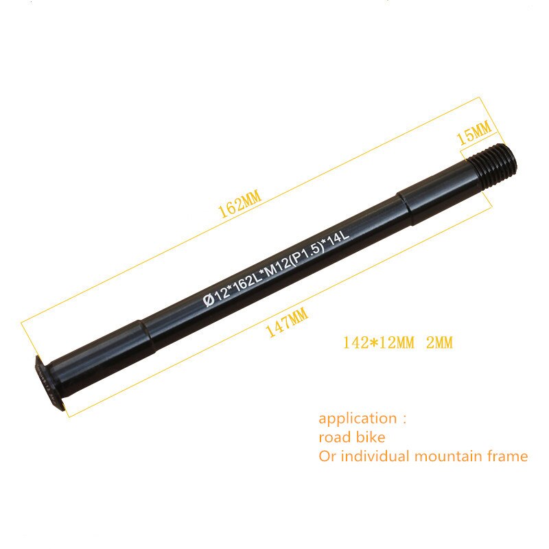 Sykkeltønneaksel foran baknav hurtigutløser karbonfiber 49g ultralett 142/148/123/126/162/171*12mm: Bak 162 x 12mm