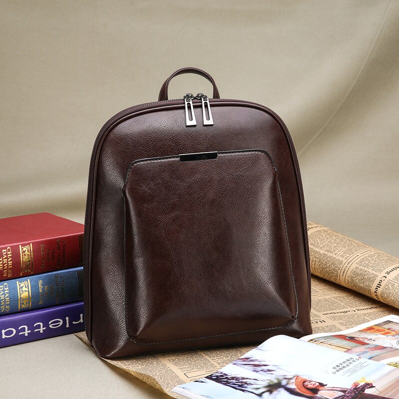 mochila de mujer de de cuero PU mochilas de femenino Casual de gran capacidad bolsos de hombro Vintage