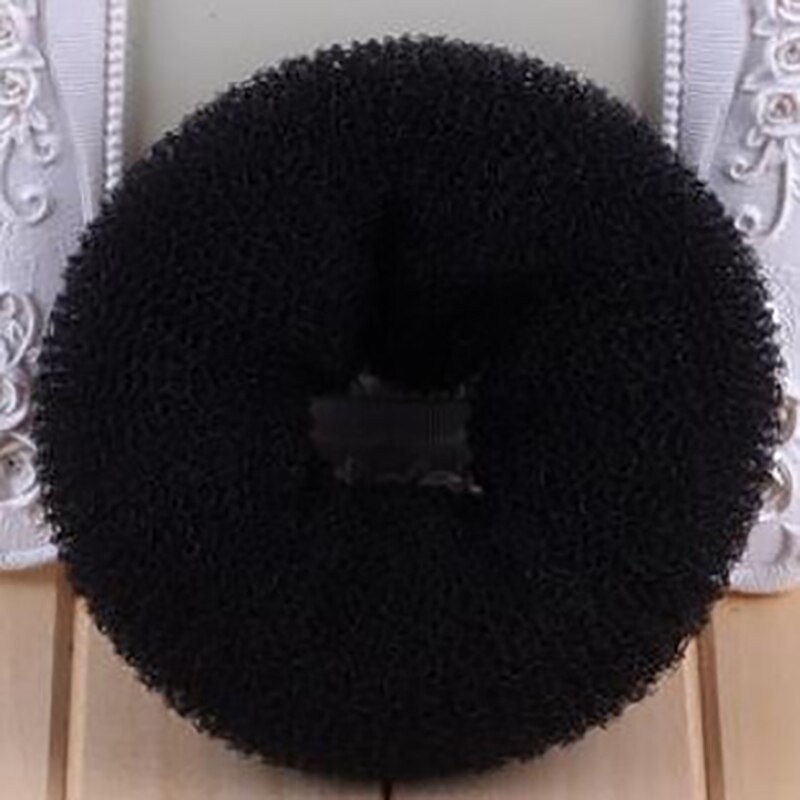 Hair Ring Bun Hair Styling Tool AccessoriesFashion Women Ladies Girls Magic Shaper Donut: Black10-11cm