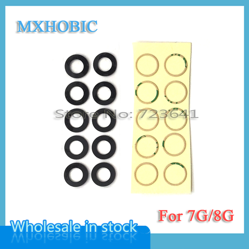 50 satz/los Zurück Kamera Glas Objektiv für iPhone 7 8 6 6S Plus X XR XS 11 Pro Max hinten Cam Abdeckung Ring 3M Aufkleber Adhesive Ersatz