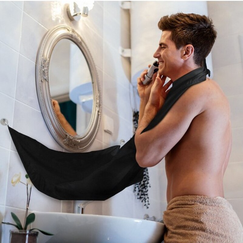 Baard schort verzorging schoon verzamel doek slab gezichtshaar scheer opvang cape met twee zuignappen scheerdoek scheerschort