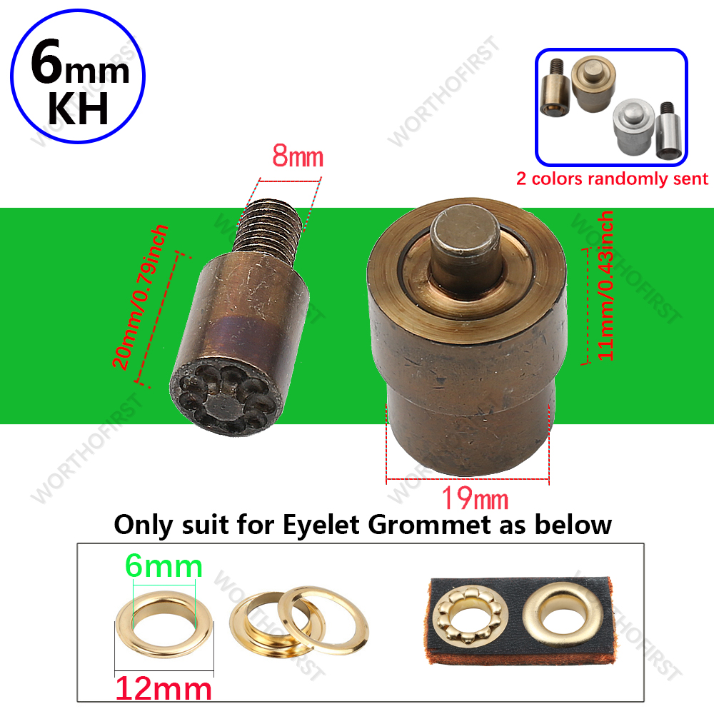 Agujero perforador de cuero y ojal, troqueles de instalación para prensa manual, molde para cortinas, zapatos, artesanía de cuero, accesorios de costura: Opaco