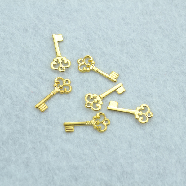 70pcs Gold color key Charms Necklace Pendant Bracelet Jewelry Making Handmade Crafts diy Supplies 21*10mm 1505