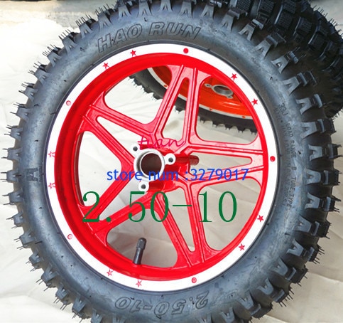 10inch (10'')Mini Dirt Bike Knobby Tire wheels 2.50-10 Front or Rear rims & tyre Off Road Motocross mini motorrad child