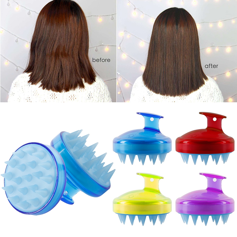 Dropship cabeça de silicone suave escova de massagem de cabelo escova de banho couro cabeludo estimular a massagem do couro cabeludo crescimento do cabelo pente