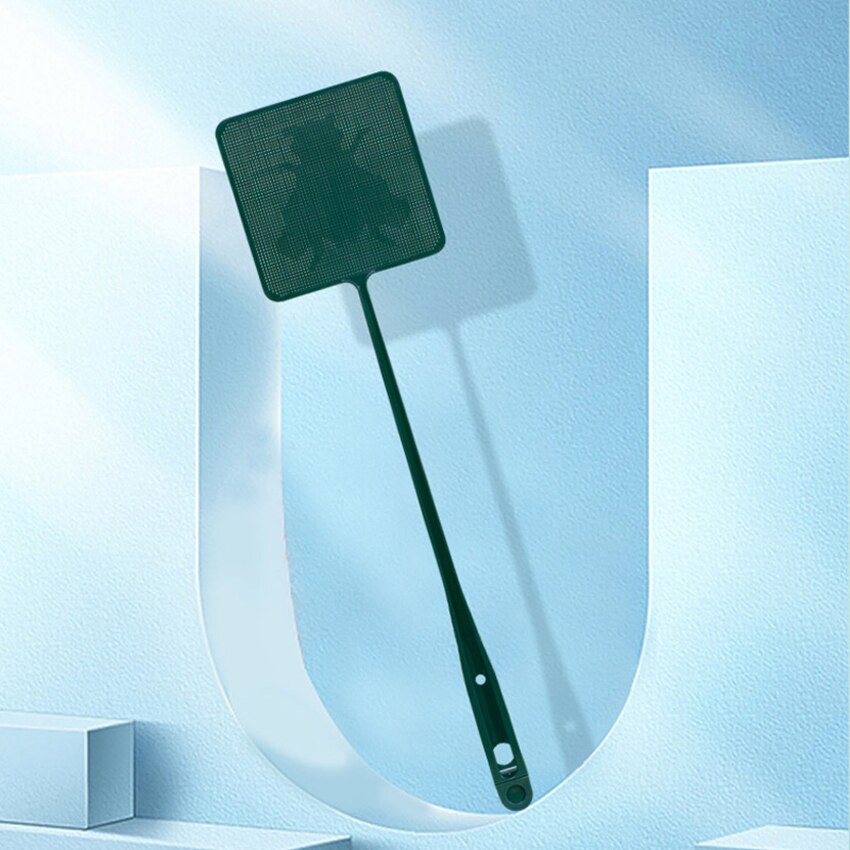 Plastic Fly Swatter Long Handle Fly Swatter Strong Flexible Manual Swatter Plastic Fly Swatter With Tweezers: Morandi Green