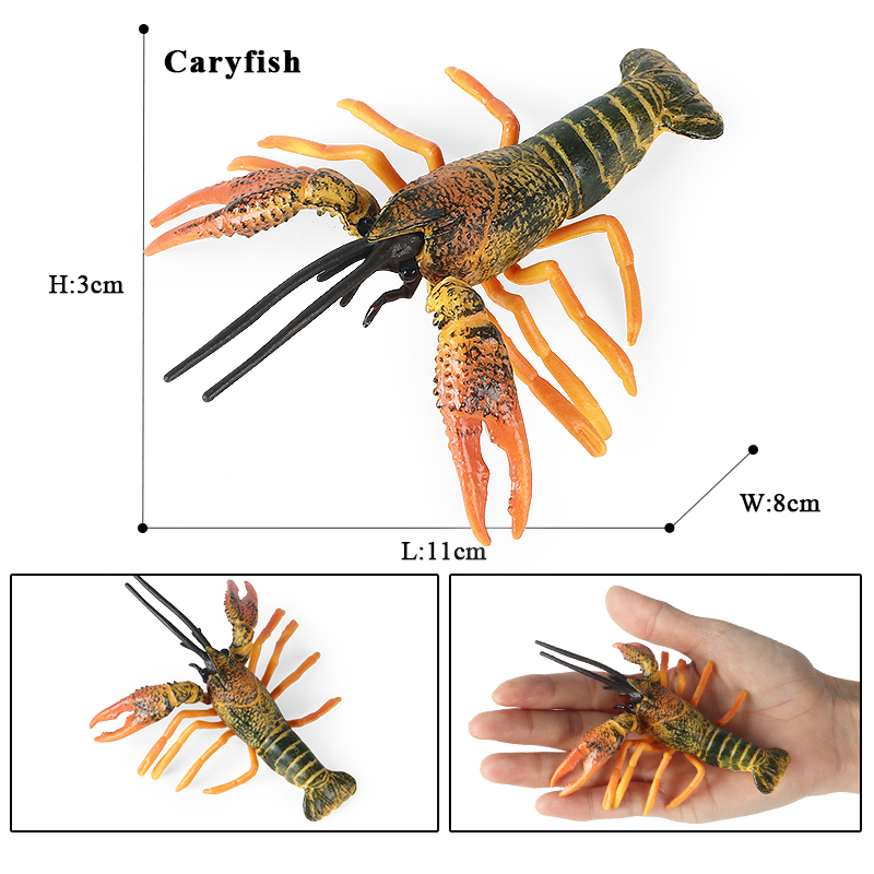 Oenux havdyr simulering tigerrejer krebs rejer havliv modelfigurer actionfigurer samling legetøj til børn