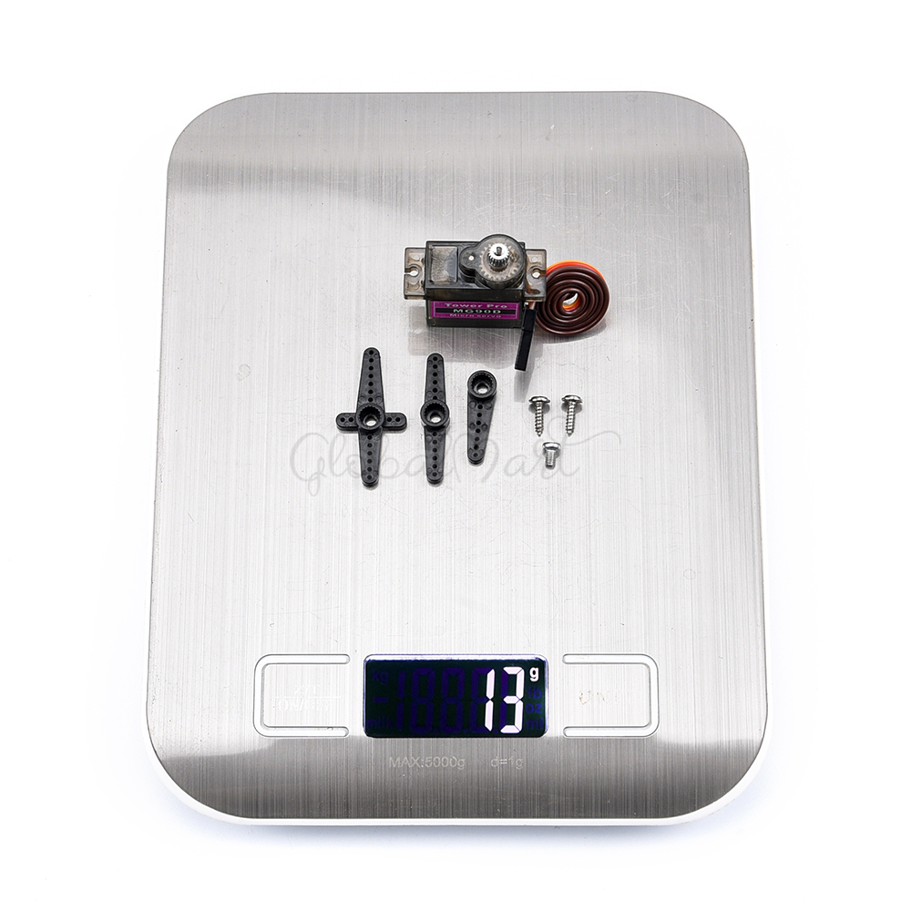 MG90D 9g Digital Micro Servo Motor High Torque Bearing Upgraded MG90S for RC Plane Helicopter Boat Car Trex 450