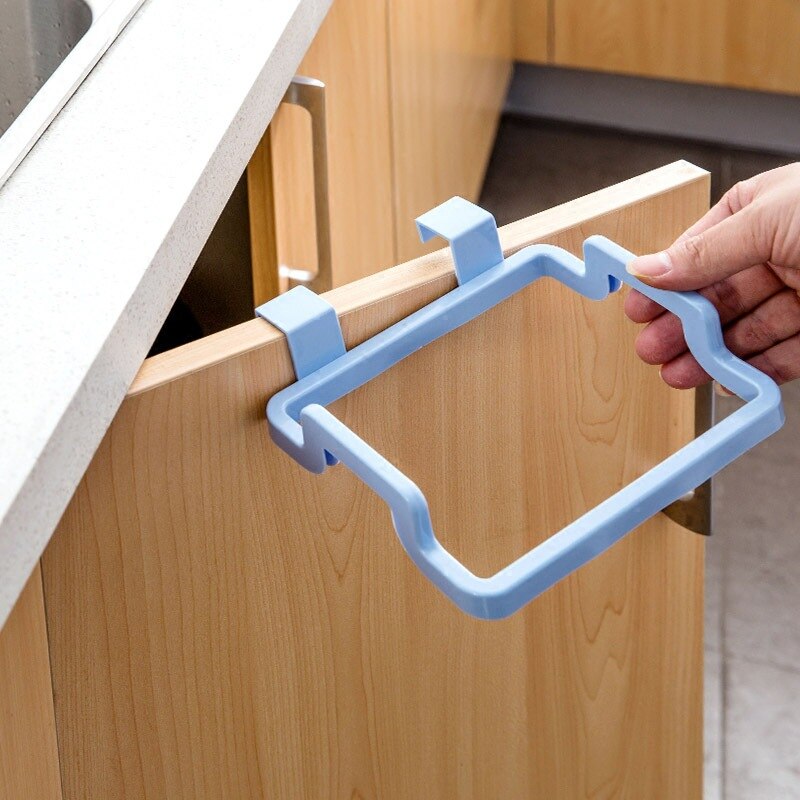 Kitchen Organizer Shelf Wall-Mounted Kitchen Door Rear Wall Cabinet Garbage Bag Support Frame Kitchen Garbage Bag Storage Rack