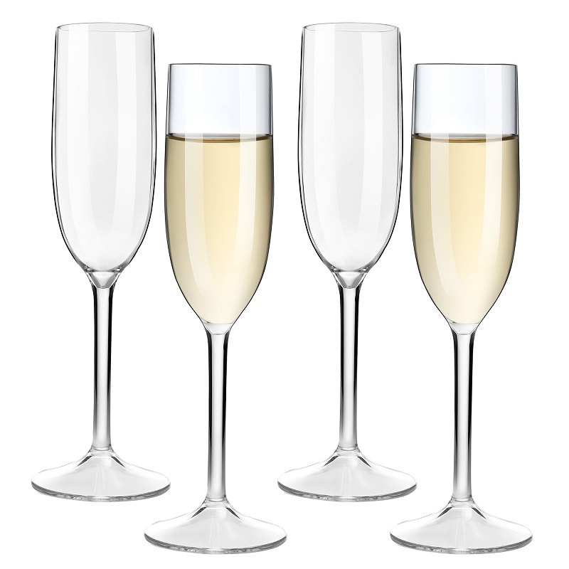 MICHLEY-Juego de copas de champán irrompibles, copa de vino espumoso de plástico Tritan para boda, , Picnic, Barware, 2/4 Uds.: Oro