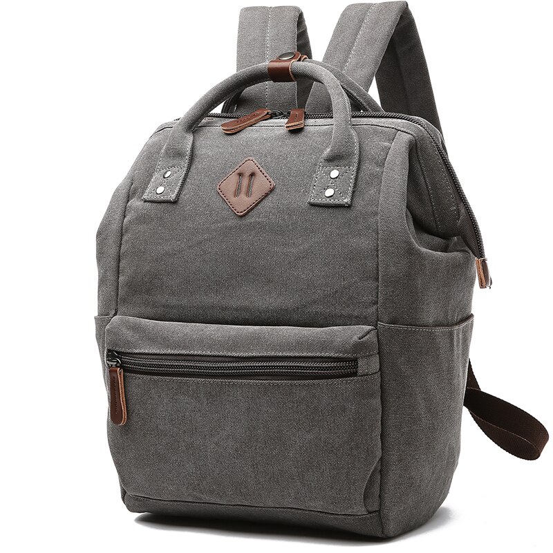 Scione Canvas Heren Rugzak School Rugzak Mannen Vintage Rugzakken Vrouwen Reizen Schouder Bagpack Tieners Laptop Back Pack: Gray / 25x36x19cm