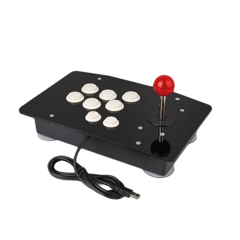 Acryl Nul Vertraging Arcade Fighting Stick Usb Bedrade Computer Gaming Joystick Game Rocker Controller Met 8 Knoppen Voor Pc Desktop