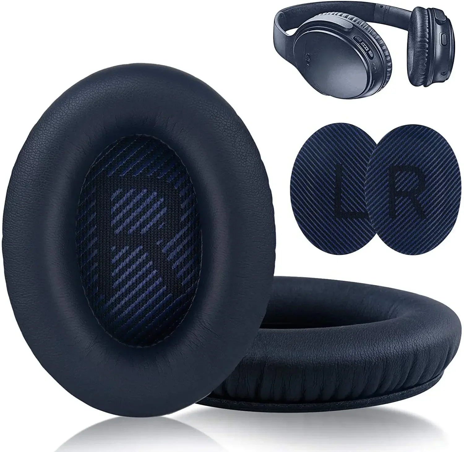 Replacement Earpads for BOSE QC35 for QuietComfort 35 & 35 II Headphones Memory Foam Ear Cushions with Crowbar: Blue